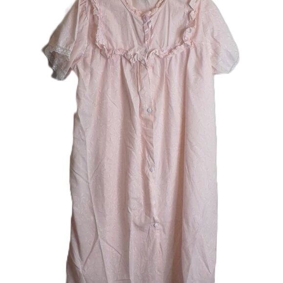 Vtg Ballet New York 2 Pc. Robe and Gown Butterfly Pink White Lace Ribbon Large - Picture 2 of 12